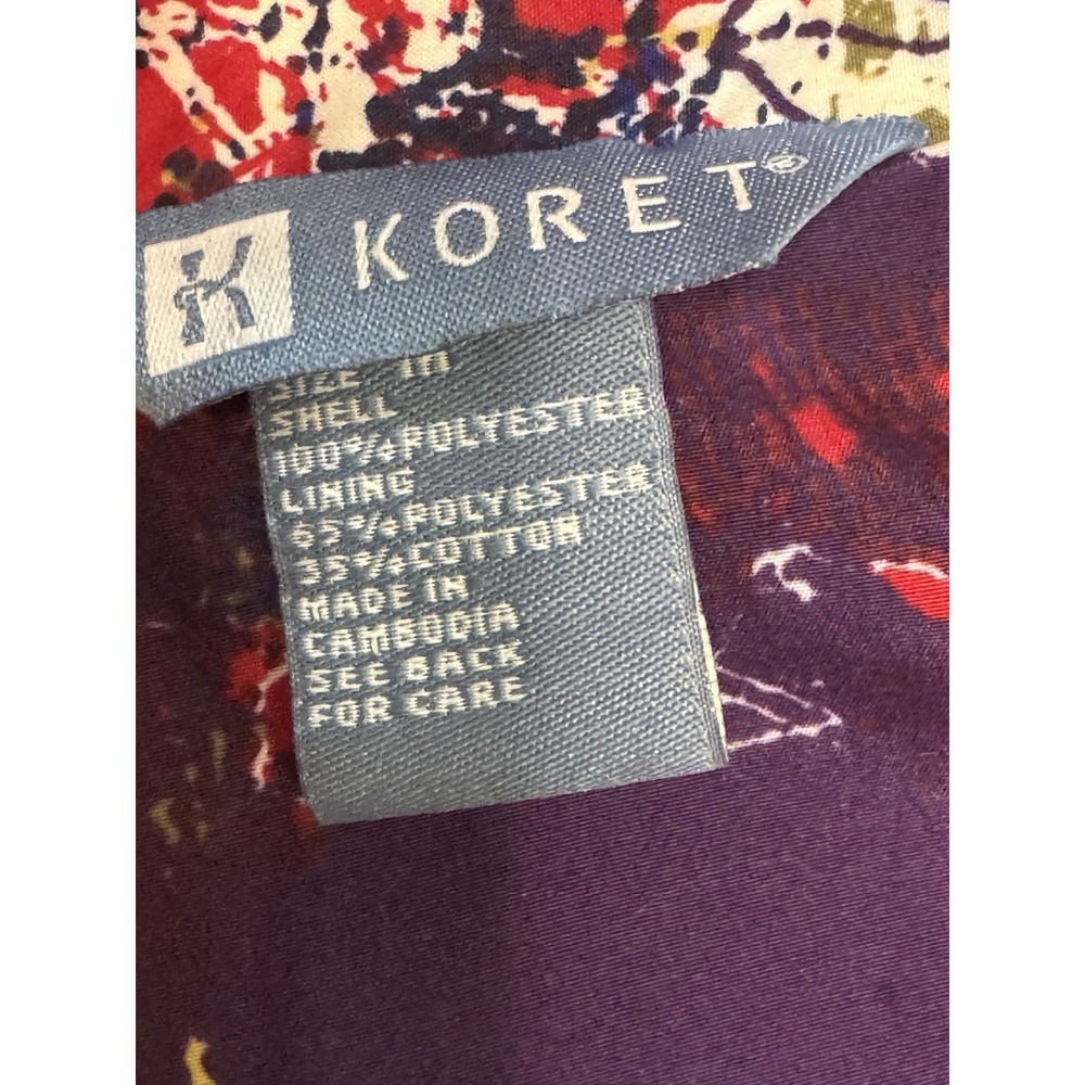 Vintage Koret Jacket Women's Medium Full Zip Windbreaker Abstract Art Print Red - Picture 8 of 8